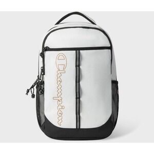 Champion Center Backpack White Laptop Sleeve & Padded Zipper Pockets BRAND NEW